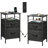 Travison Nightstands Set of 2 with Charging Station, Bedside Tables With 2 Drawers and Open Shelf, USB Ports And Outlets-1608618312-1608618326