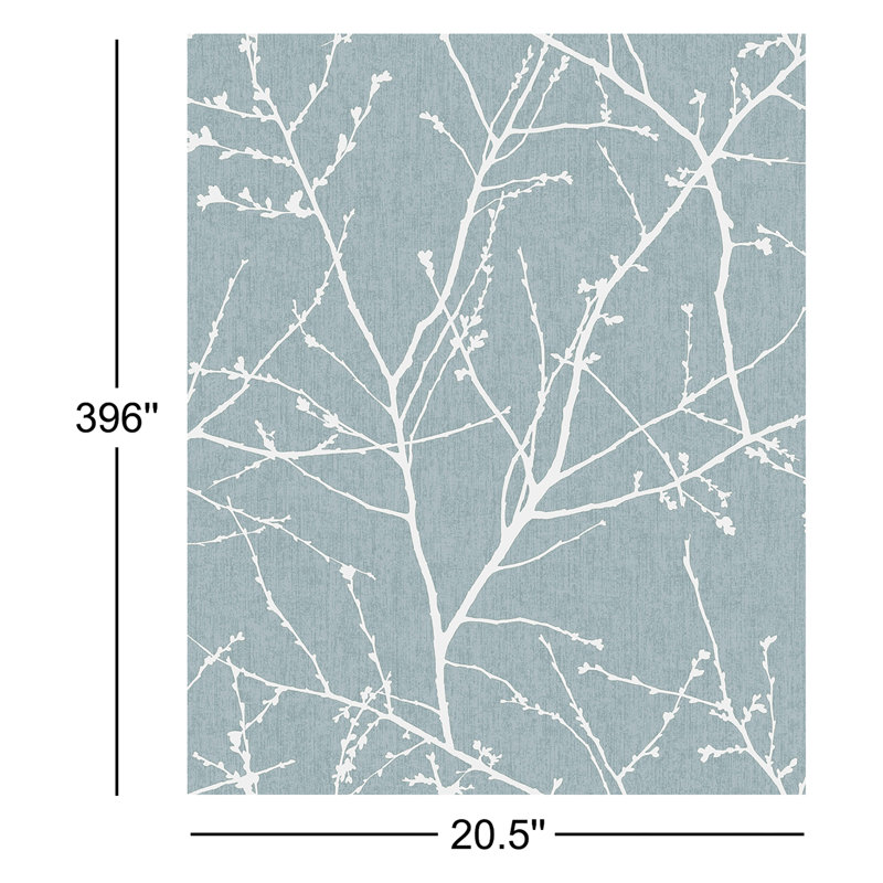 Innocence Floral Wallpaper Roll, Duck Egg