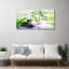 Glass Print Wall Art 100X50cm Image Printed On Glass Decorative Wall Picture Behind Toughened / Tempered Safety Real Glass For Kitchen & Living Room Theme: Bamboo Stalks Flower Stones Floral