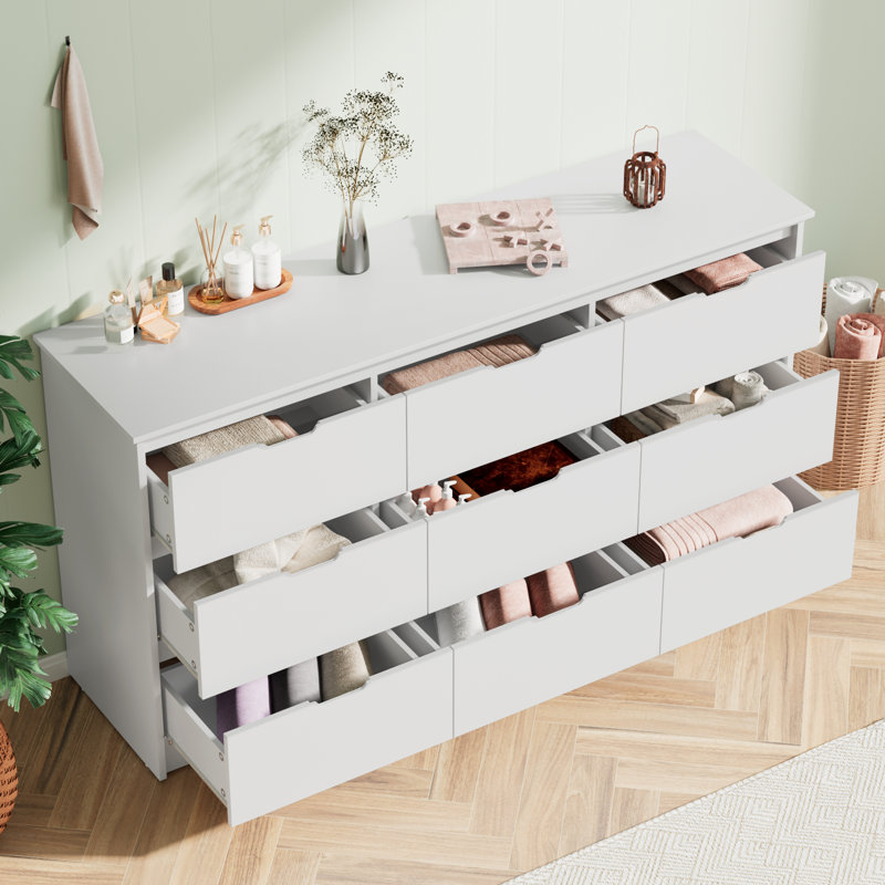 Lianna 59.25'' W 9 - Drawer Dresser, White