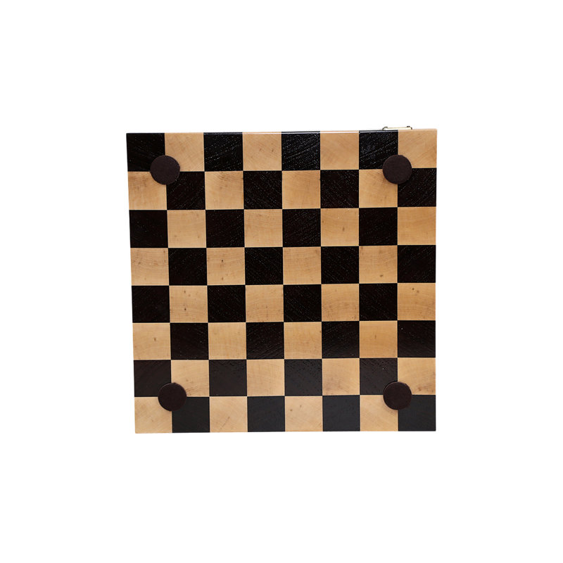 Handmade Black/Beige Chess Board Game, 23" L x 23" W x 2.5" H
