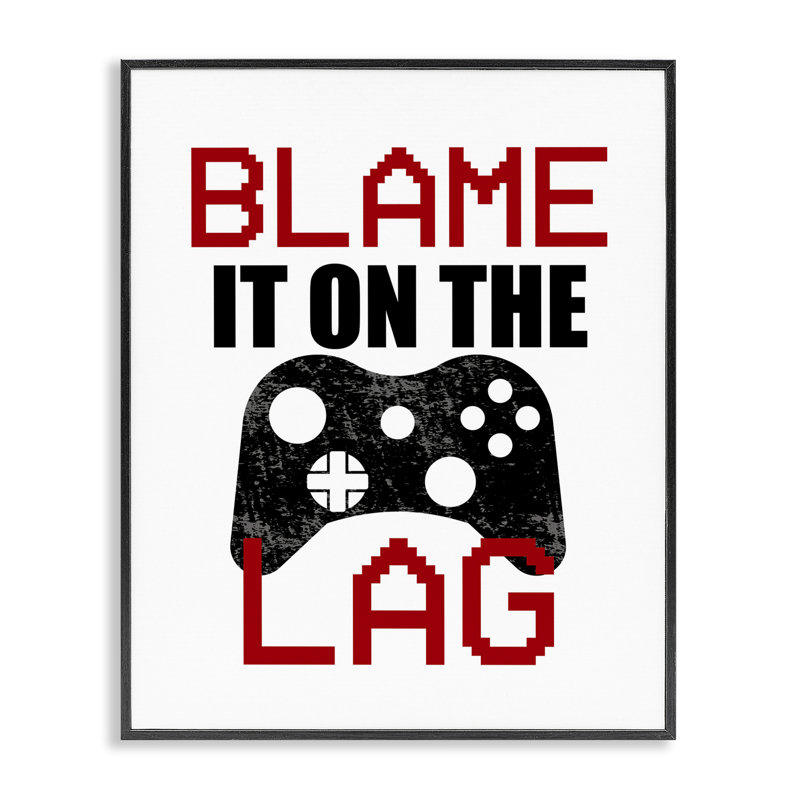 Giclée encadrée Blame It On The Lag, design par Kim Allen, H 30 po x l 24 po, Giclée encadrée noir minuit