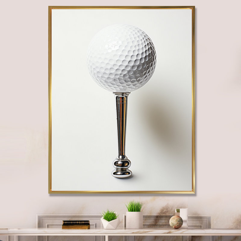 Latedra Minimalisme Golf Tees X - Art mural de golf, Cadre flottant doré, H 20 po x l 12 po x P 1 po
