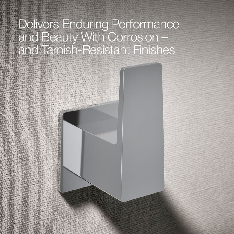 Honesty™ Wall Mounted Rectangular Bathroom Robe Hook, Towel Hook, Clothing Hook, Polished Chrome
