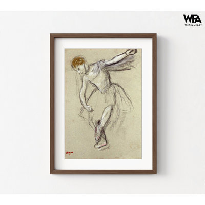 Une danseuse vue de profil par Edgar Degas, reproduction d'art encadrée de ballerine, affiche Studio de danse, reproduction de peinture à l'huile de ballet, art mural encadré