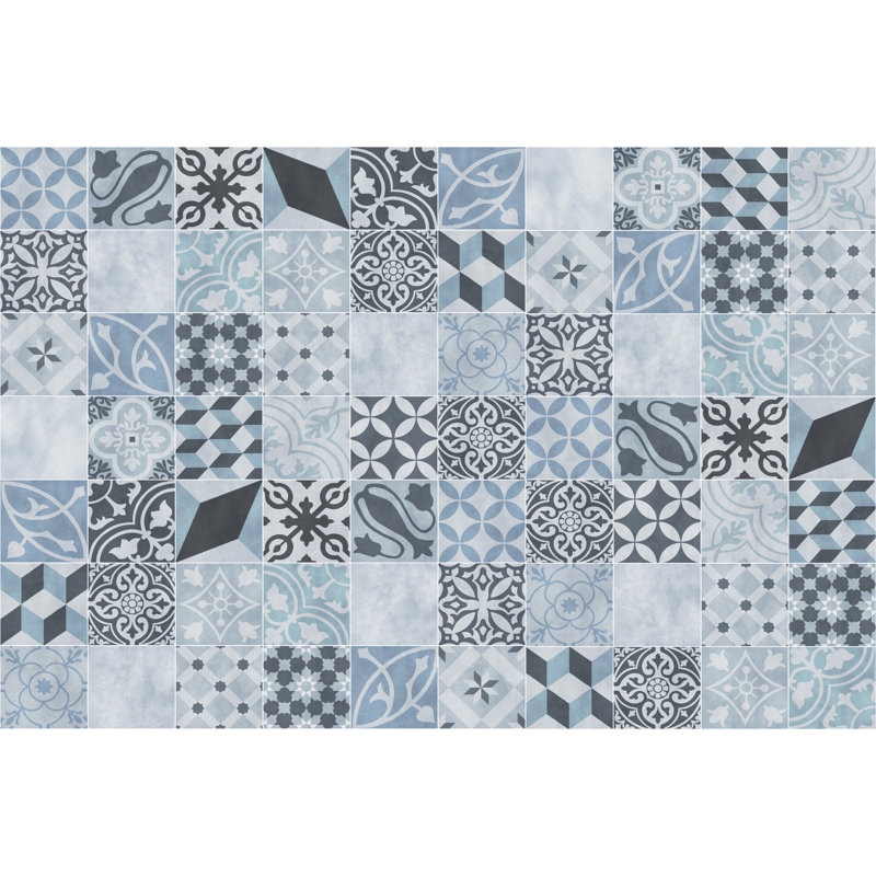Scarlett Vinyl Machine Printed Area Rug, Rectangle 2'7.5" x 9'10.1"