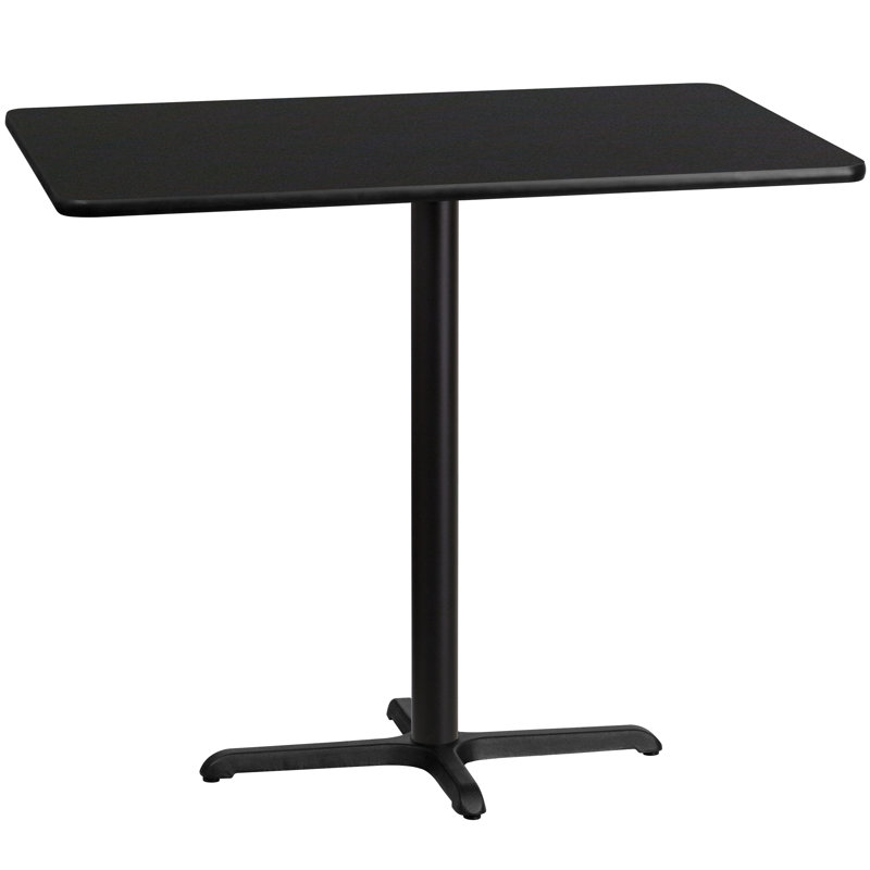 Jaramillo Rectangular Laminate Table Top with Standard or Bar Height Table Base, Black, 42" W x 30" L