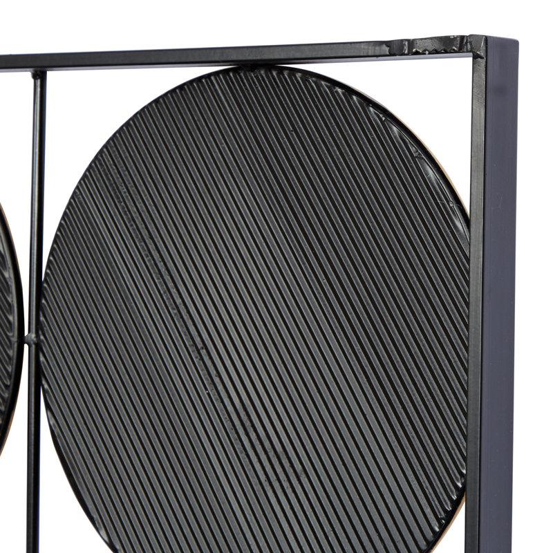 Black and Gold Geometric Metal Wall Sculpture, 30" x 40"