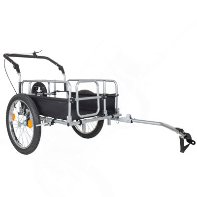 Remorque cargo 3 en 1 robuste pour vélo et poussette convertible avec suspension et pneus larges de 20 po x 2,6 po (capacité de 150 lb)