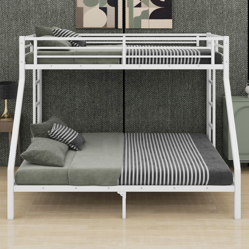 Metal Bunk Bed, Twin XL over Queen, White