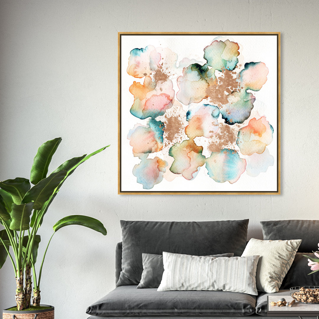 " Abstract Rose Gold Garden, Modern & Contemporary Orange " by Oliver Gal Wrought Studio™ 