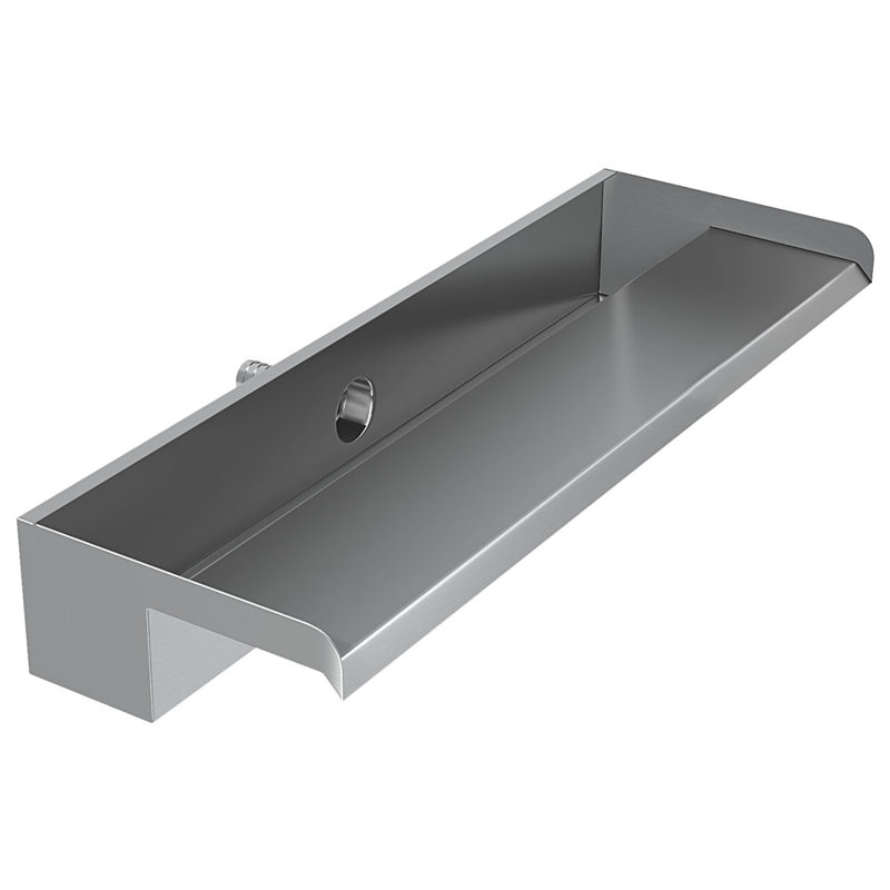Outdoor Stainless Steel Waterfall Fountain, 10cm H x 60cm W x 20cm D