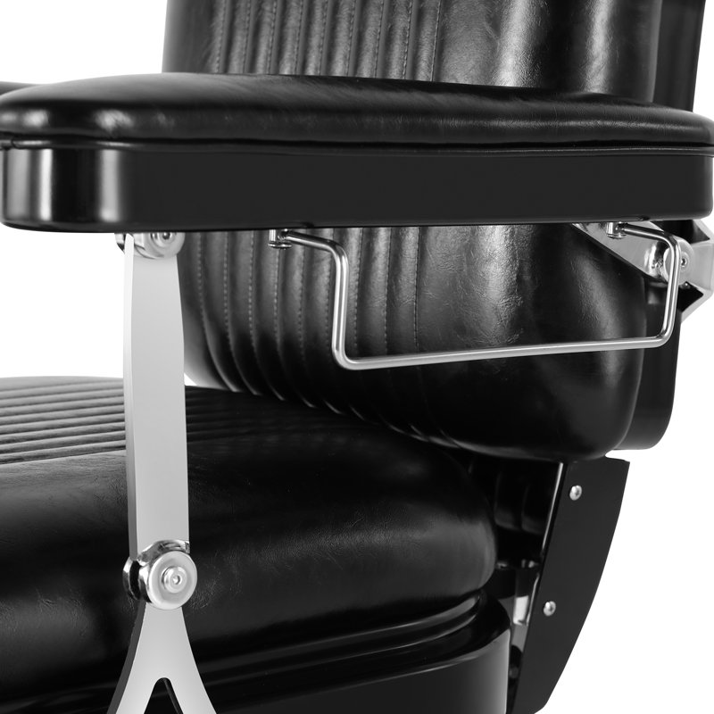 Chaise de barbier robuste, Similicuir noir