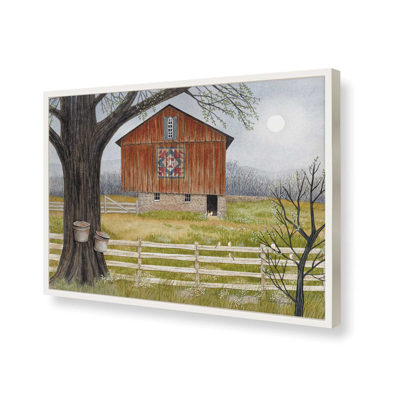 «Maple Hills Farm» par Linda Spivey, reproduction d'art, L 48 x H 36, Impression encadrée, Blanc
