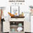 HOMCOM Farmhouse Style Sideboard with Retro 2 Doors Kitchen Cabinet, with Storage Space Living Room Decorative Cabinet, White