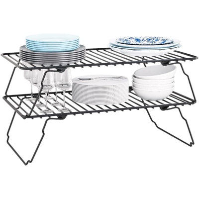2-Pack Metal Kitchen Cabinet Shelf Organizer