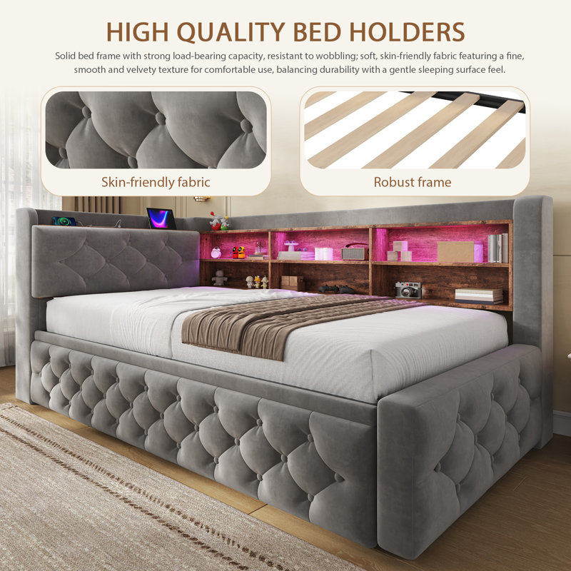 Upholstered Daybed, Grey