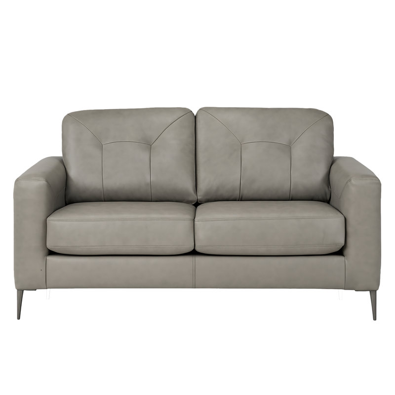 Solera Leather Loveseat, Ivory