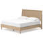 Très grand lit à panneau Ciel avec tête de lit style canne, bois brun et beige-118778121