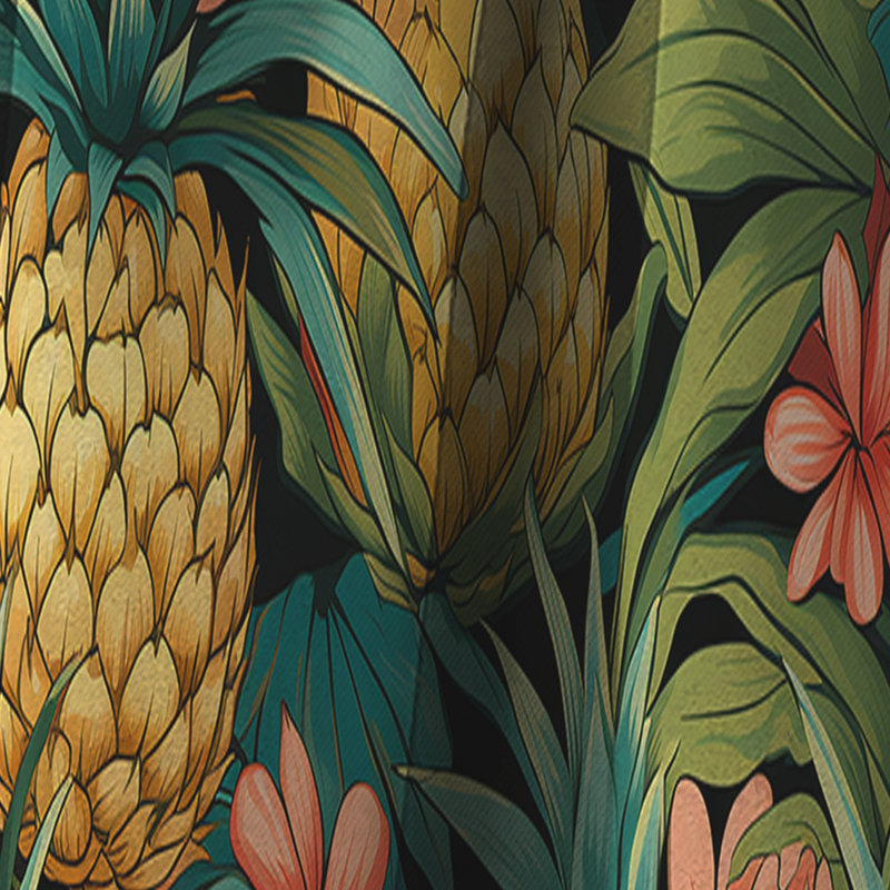 Pineapple Delight - motif tropical II - Rideau floral - Rideau occultant floral - 1 panneau, L 52 po x L 63 po