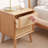 Pure Solid Oak Bedside Cabinet with Handmade Rattan Front