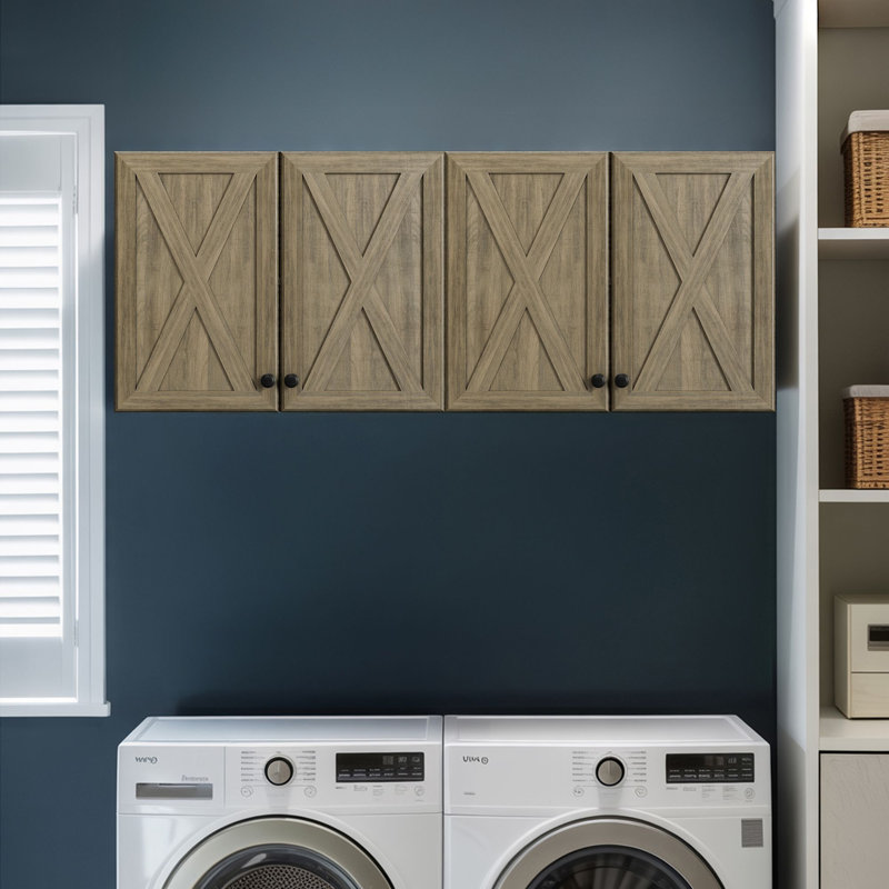 48" Laundry Wall Amount Cabinet, Lt.Rustic