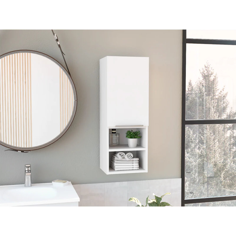 Brisen 1-Door Wall Mounted Bathroom Cabinet, White