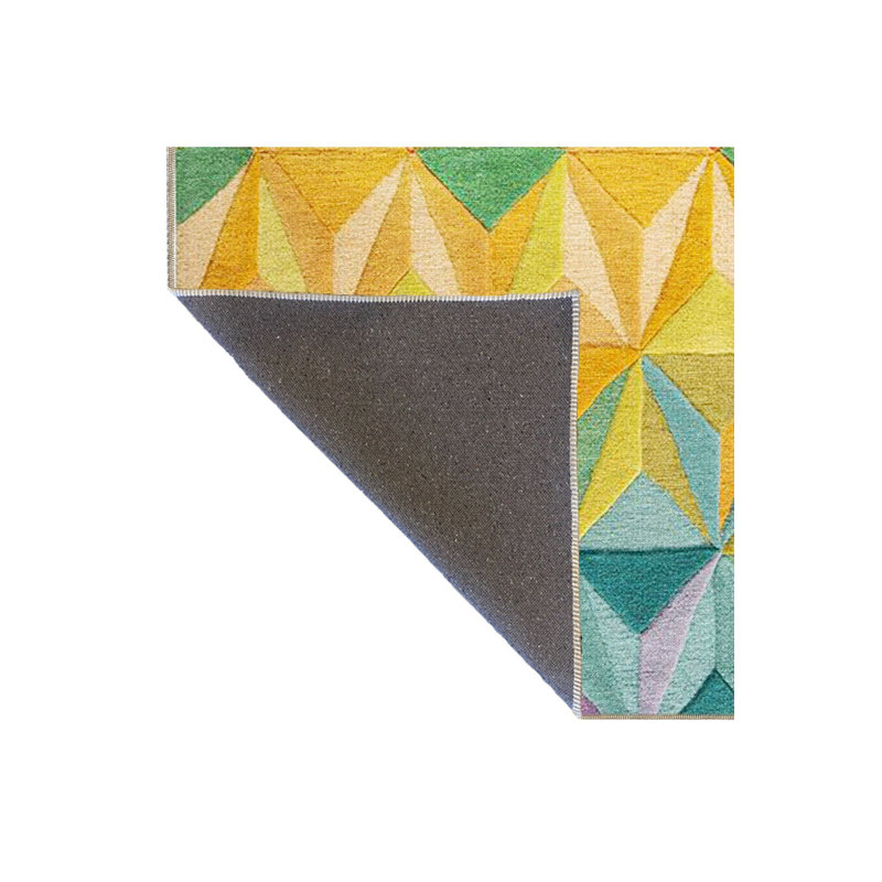 Triangle and Mixed Color Tones Geometric Patterned Decorative Rug, Rectangle 3'3" x 4'11" Rug Pad Included