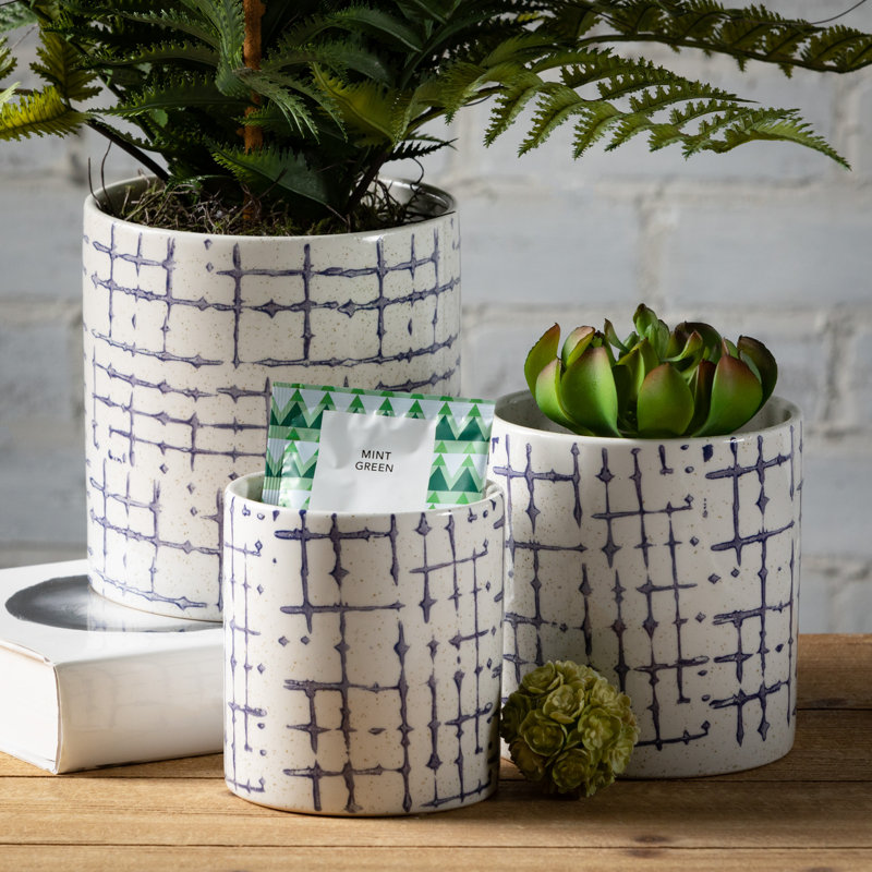  3-Piece Ceramic Pot Planter Set