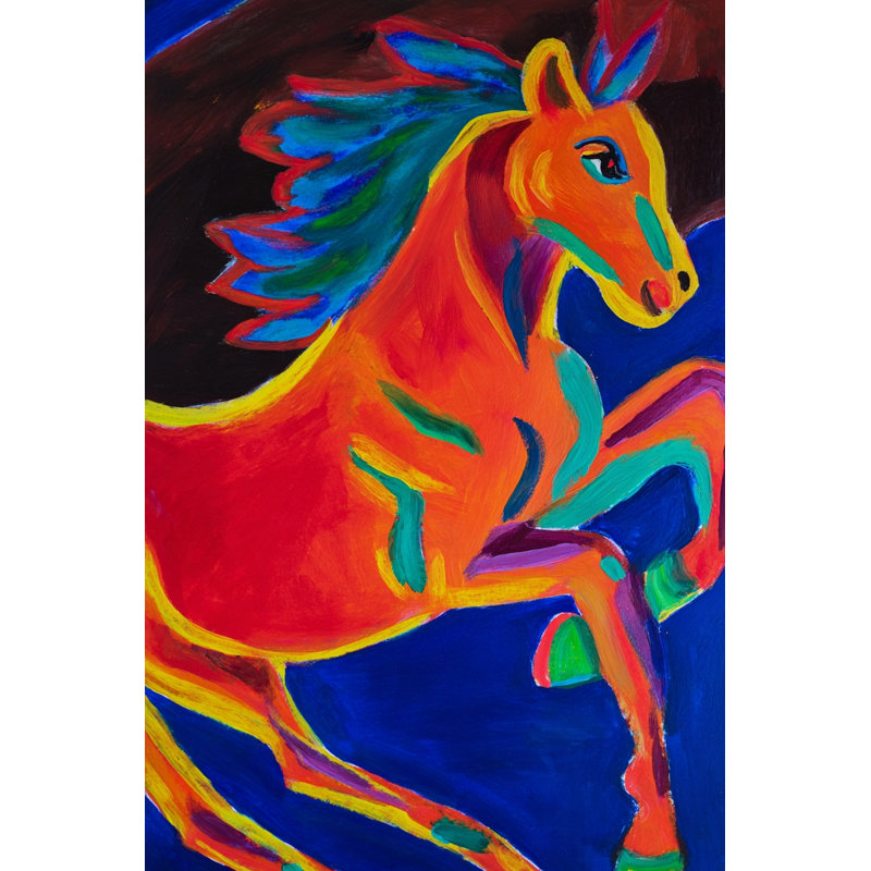 Art mural sur toile cramoisie crinière cramoisie, L 16 po x H 24 po x P 1,5 po