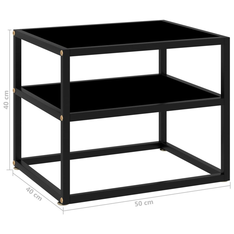 Massimo 50cm Glass Top Console Table, Black