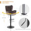 Butoves Upholstered Adjustable Height Counter Stool with Metal Frame-1030445182