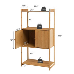 Latitude Run® Carmalita Solid Wood Freestanding Bathroom Cabinet | Wayfair