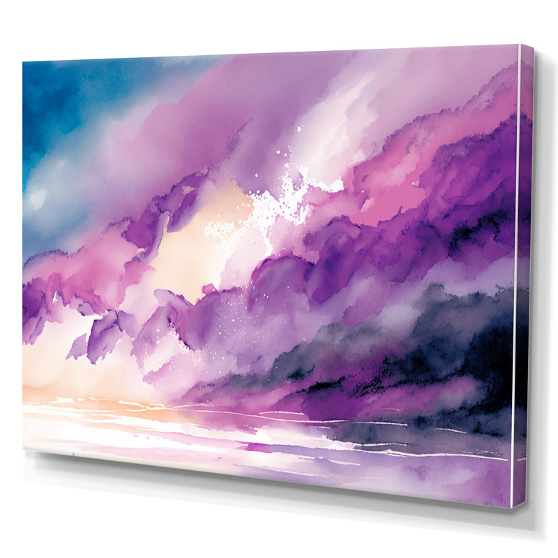 «Violet Storm at the Horizon IV», reproduction sur toile, H 34 po x l 44 po x P 1,5 po, Toile tendue