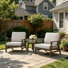 Shweta Solid Wood Outdoor Three Pieces Chair Conversation Seating Group With Cushions And Side Table