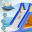 Glissade d'eau gonflable - Mini glissade d'eau - 15 * 10 * 11 pi - Tissu en maille PVC - Avec pompe à air électrique