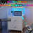 Bedside Table With Charging Station, LED Light And 2 Fabric Drawers