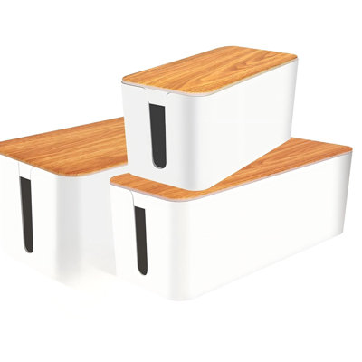 Ensemble de gestion des câbles pour barrette d'alimentation pour cacher les fils, paquet de 3, blanc
