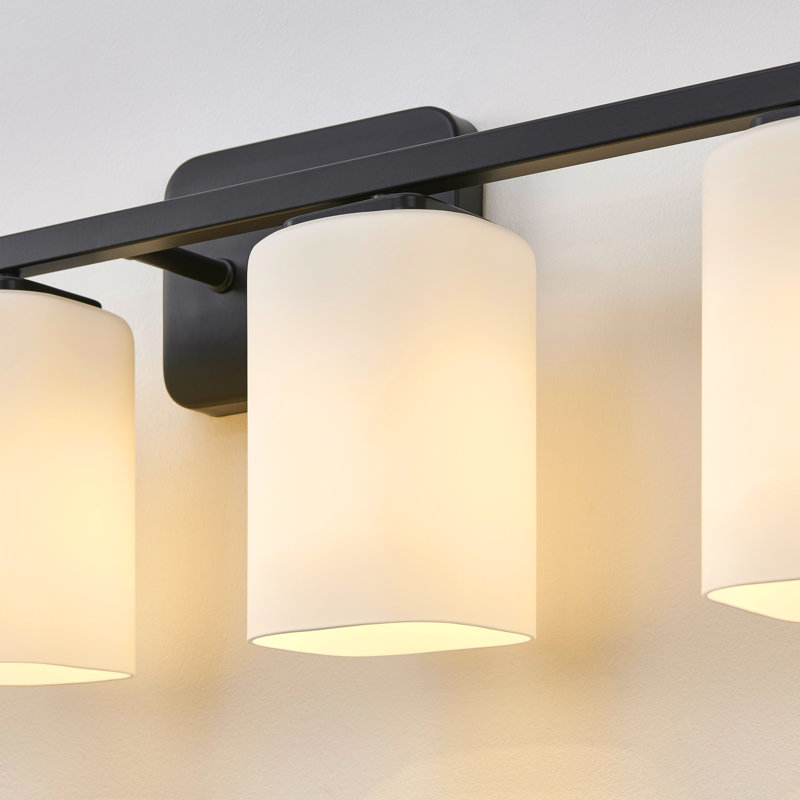 Éclairage pour meuble-lavabo à intensité variable Kagan, Noir mat, 4, Blanc