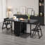 Space Saving Retro Folding Table with Wheels, 1.3m & 1.5m Black Finish, Multifunctional Storage Desk for Kitchen, Lounge, Apartment,No Assembly Required.(Without Chairs) Fast Dispatch From UK Warehouse – Dispatched Within 2 Days-1593345883