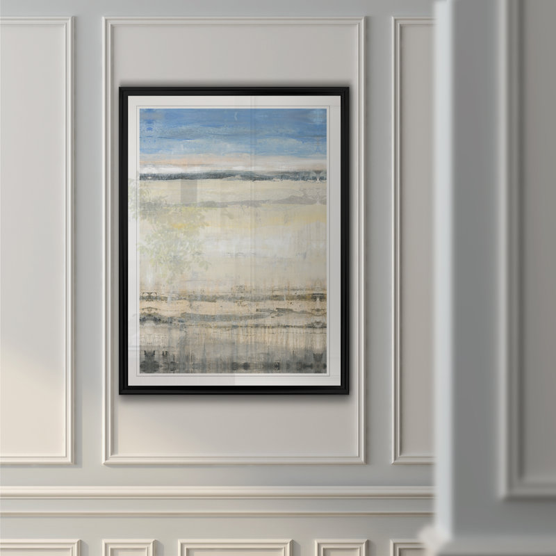 " E Transitional Space II ", 18.5" H x 24.5" W x 1.5" D, Black Framed