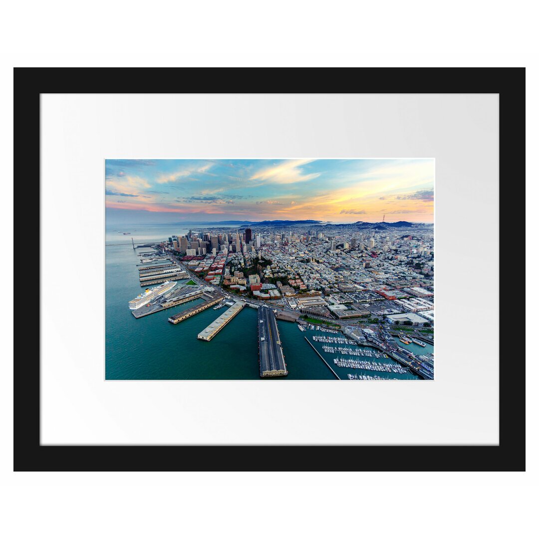 San Francisco bei Sonnenuntergang Gerahmter Fotokunstdruck Poster