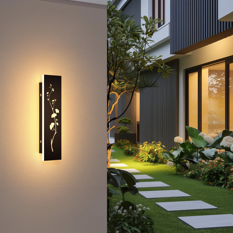 Outdoor LED Waterproof Wall Light, Ginkgo Hollow Design, Modern Decorative Lighting, Suitable for Patio and Garden