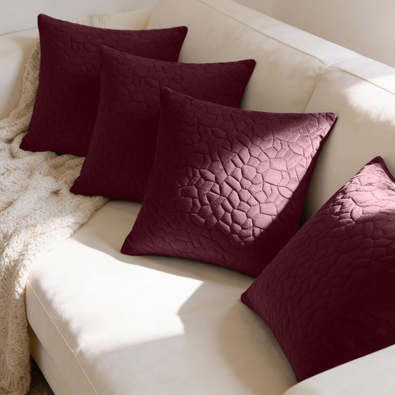 Pebble Cushion Cover-(Pack of 4), Burgundy