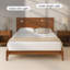 Grand lit plateforme en bois de bambou Mid-Century-133599385