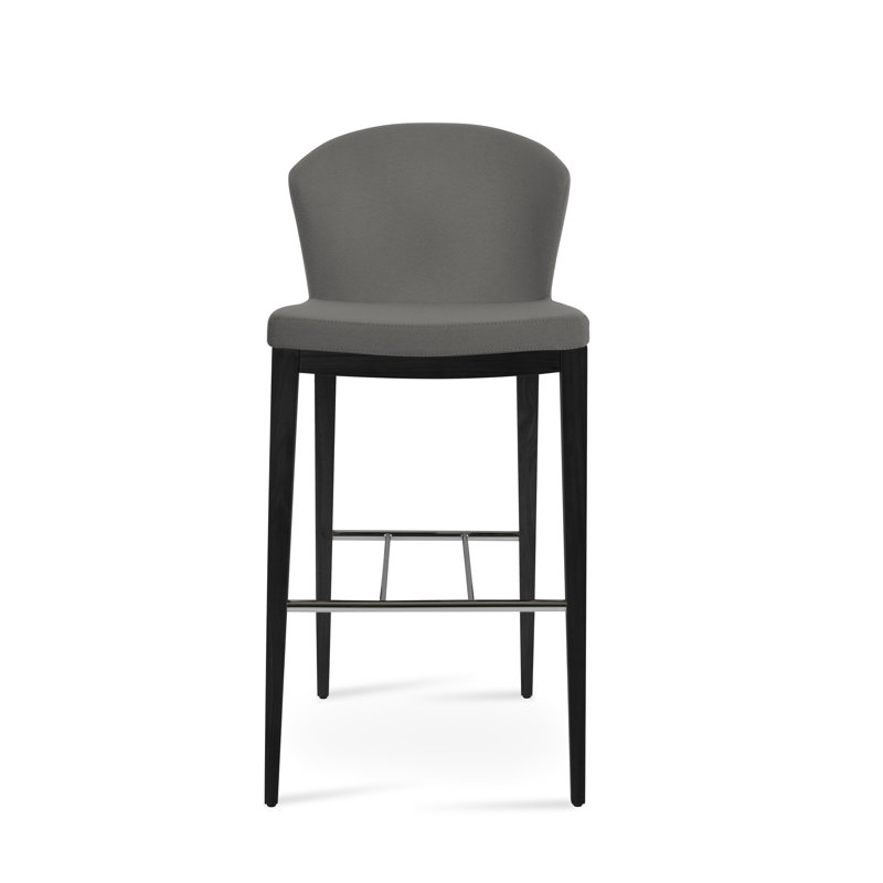 Capri Wood Counter & Bar Stool, Bar Stool (29" Seat Height), Wenge, Gray Era