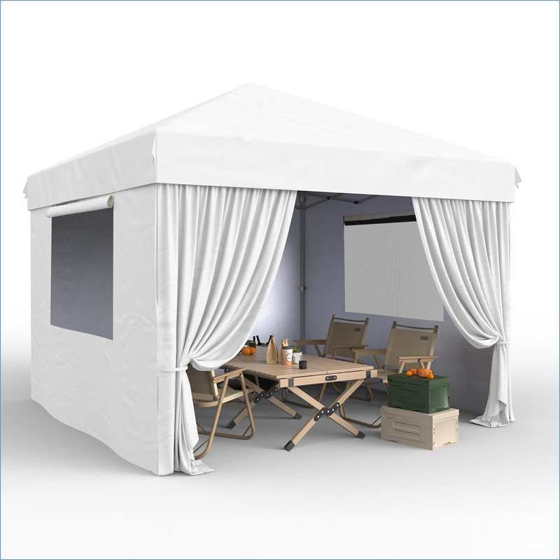 10x10 Feet Instant Pop-Up Canopy Tent - Quick One-Push Setup Outdoor Sun Shelter for Events, Parties & Camping, Commercial-Grade Foldable Canopy with 4 Detachable Sidewalls