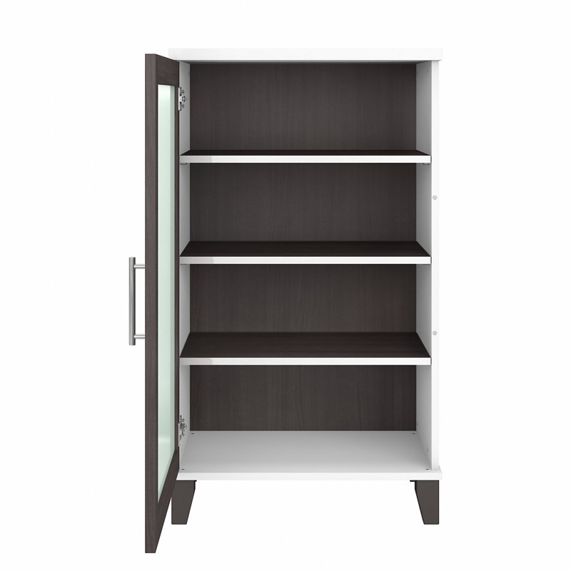 Armoire décorative Anousha, Gris orage / Blanc