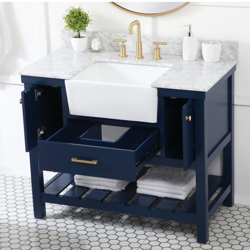 Ensemble de meuble-lavabo simple 42 po Pelaghia, Bleu