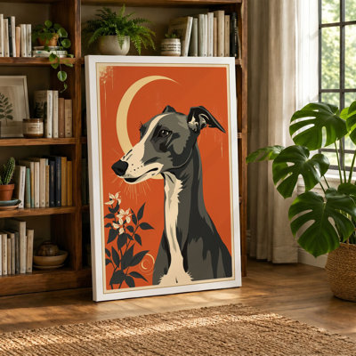 Greyhound Art Deco - Wrapped Canvas